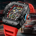 Skeleton Automatic Men's Watch – Barrel Case, Waterproof, Luminous Date Display