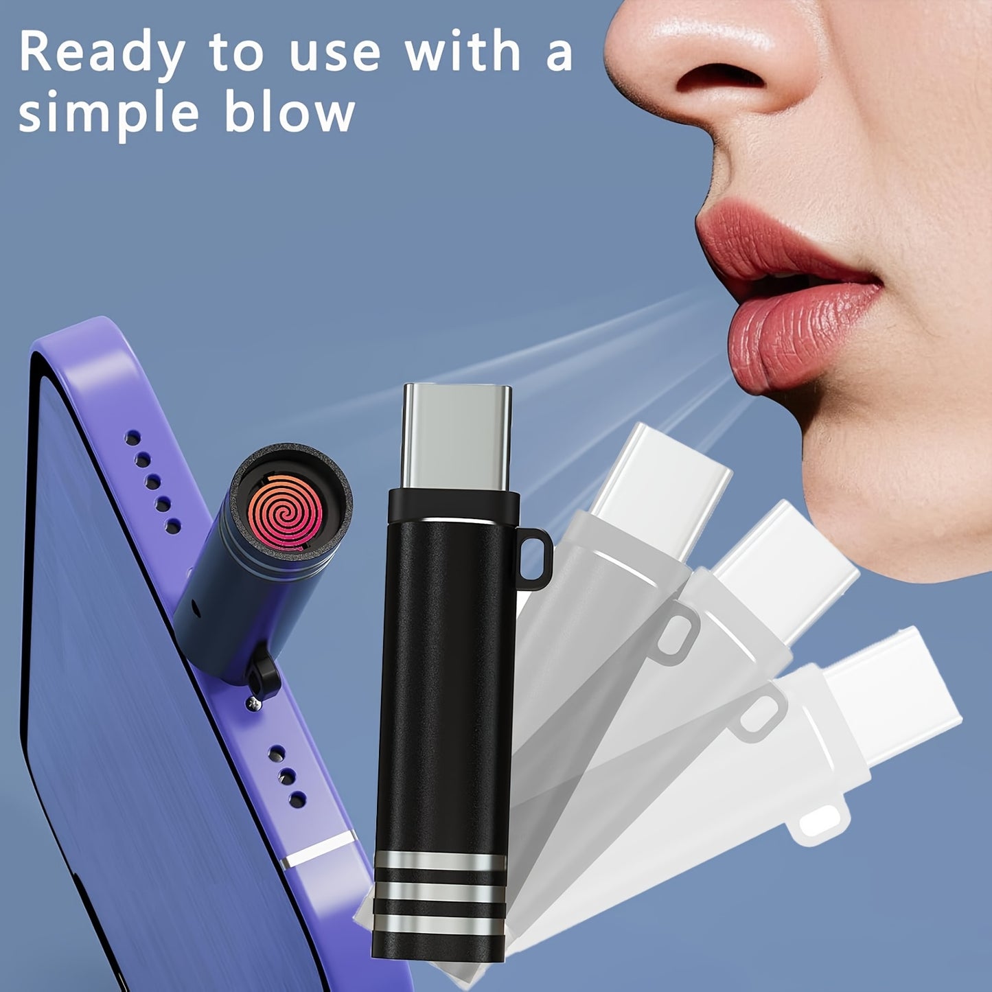 USB Type-C Instant Heating Lighter – Plug-and-Use Mobile Lighter (No Charging Needed)