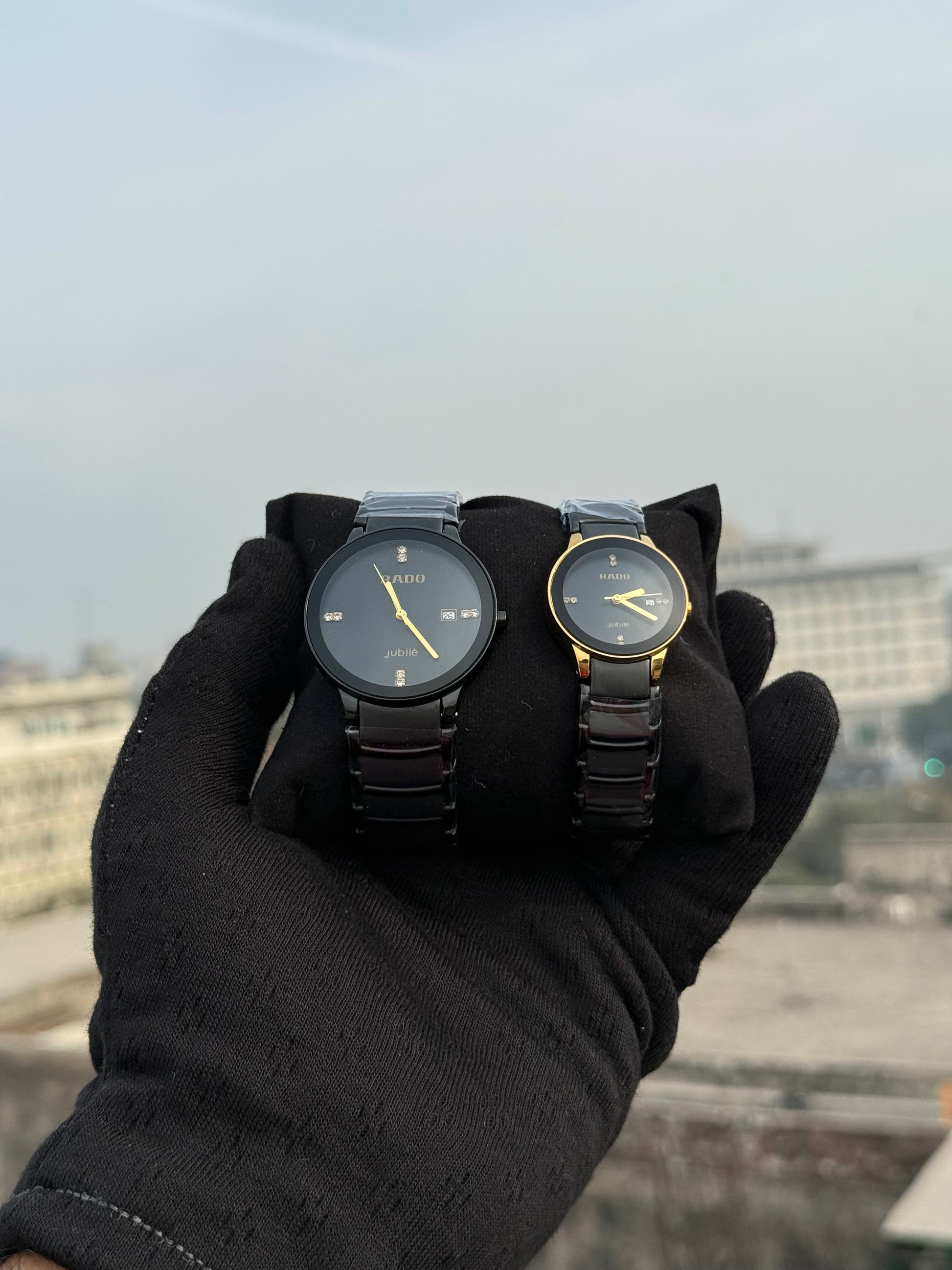 Rado Jubilee Couple Watch Black Dial | Stainless Steel Strap | Men & Women