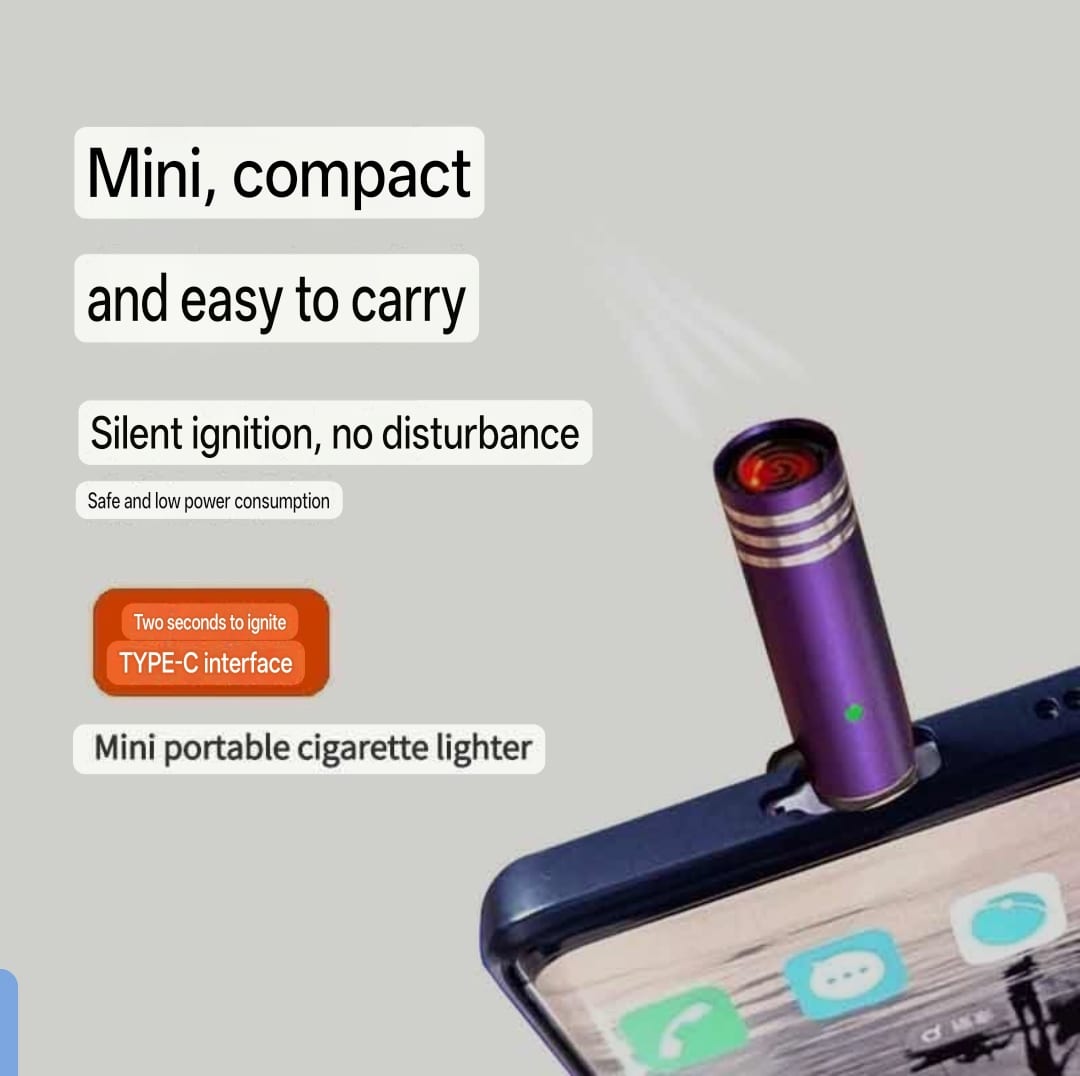 type-c lighter mobile supported USB type c lighter no battery just blow and use