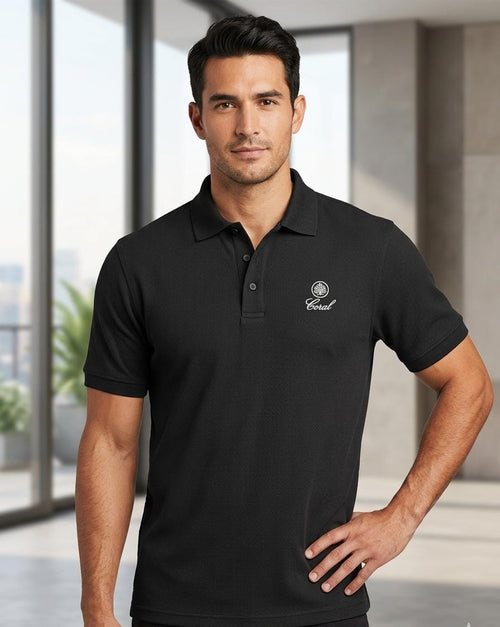 Men’s Textured Short Sleeve Polo Shirt – 4 Colors