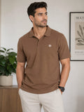 Men’s Textured Short Sleeve Polo Shirt – 4 Colors