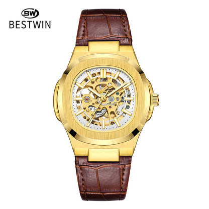 Men's Automatic Skeleton Watch – Luminous Waterproof Mechanical Wristwatch