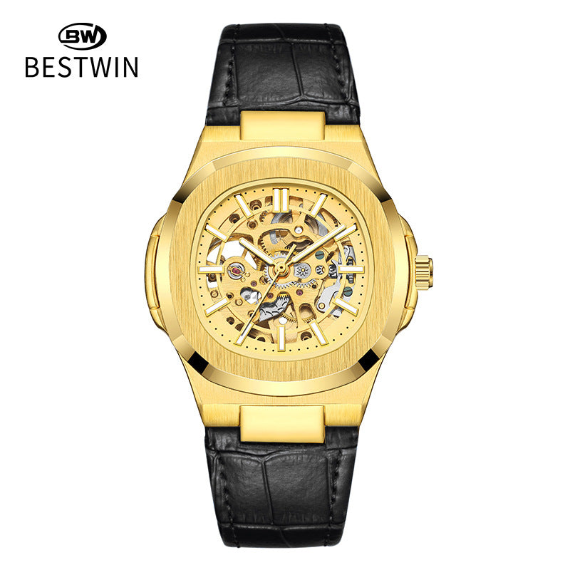Men's Automatic Skeleton Watch – Luminous Waterproof Mechanical Wristwatch