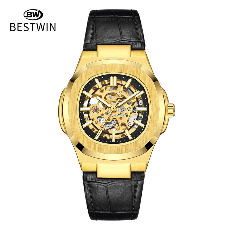 Men's Automatic Skeleton Watch – Luminous Waterproof Mechanical Wristwatch