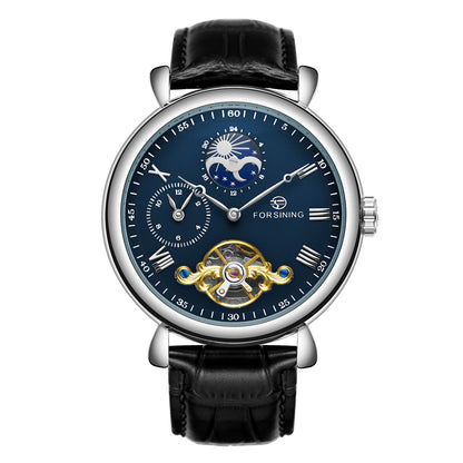 Men's Skeleton Tourbillon Automatic Mechanical Watch - Leather Strap