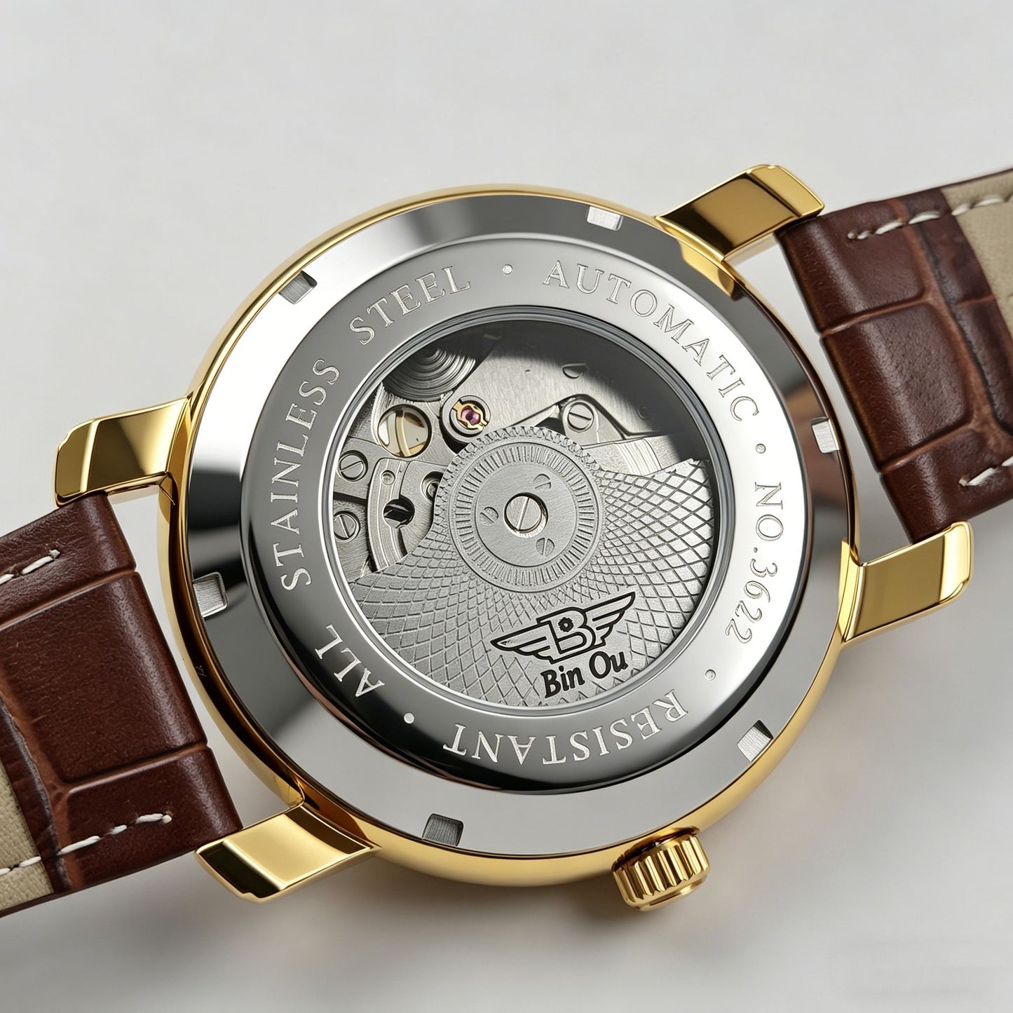 Men's Skeleton Tourbillon Automatic Mechanical Watch - Leather Strap