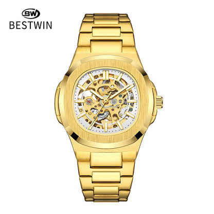 Men's Automatic Skeleton Watch – Luminous Waterproof Mechanical Wristwatch
