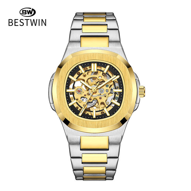 Men's Automatic Skeleton Watch – Luminous Waterproof Mechanical Wristwatch