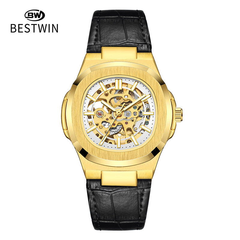 Men's Automatic Skeleton Watch – Luminous Waterproof Mechanical Wristwatch