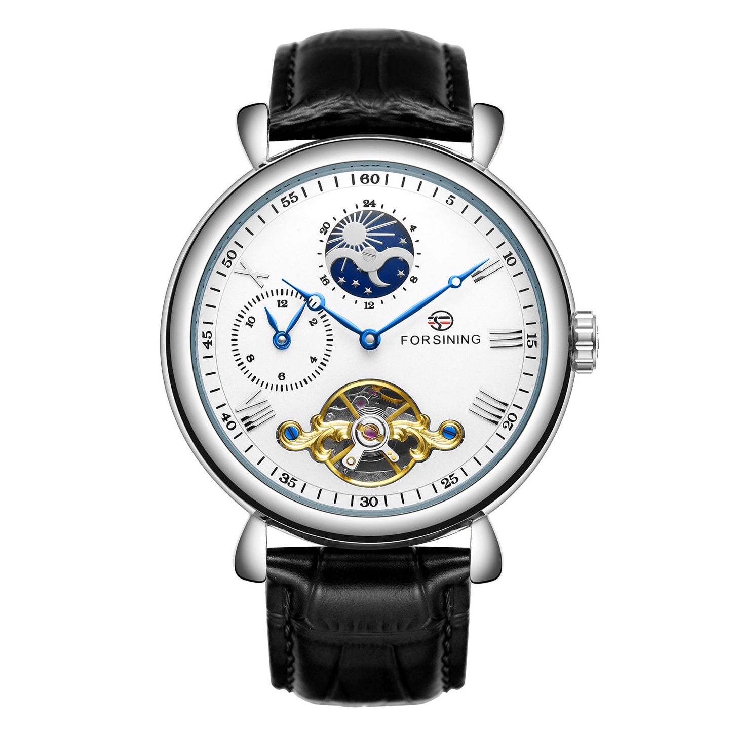 Men's Skeleton Tourbillon Automatic Mechanical Watch - Leather Strap