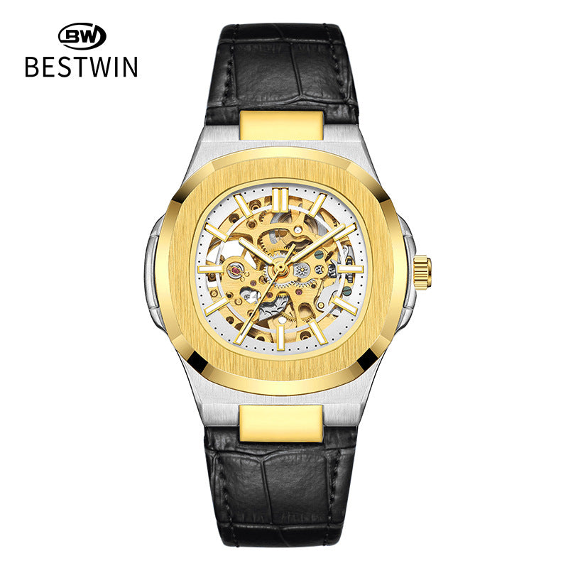 Men's Automatic Skeleton Watch – Luminous Waterproof Mechanical Wristwatch