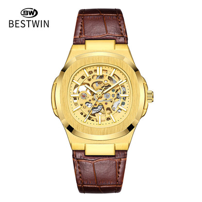 Men's Automatic Skeleton Watch – Luminous Waterproof Mechanical Wristwatch