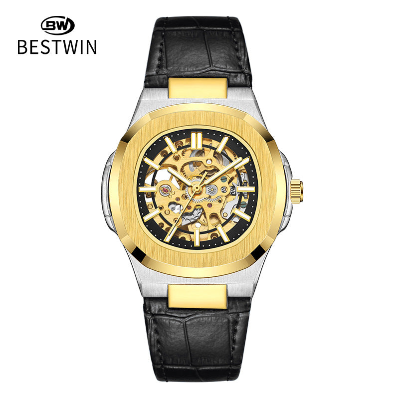 Men's Automatic Skeleton Watch – Luminous Waterproof Mechanical Wristwatch