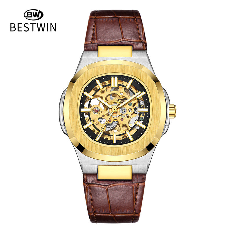 Men's Automatic Skeleton Watch – Luminous Waterproof Mechanical Wristwatch