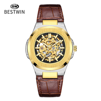 Men's Automatic Skeleton Watch – Luminous Waterproof Mechanical Wristwatch