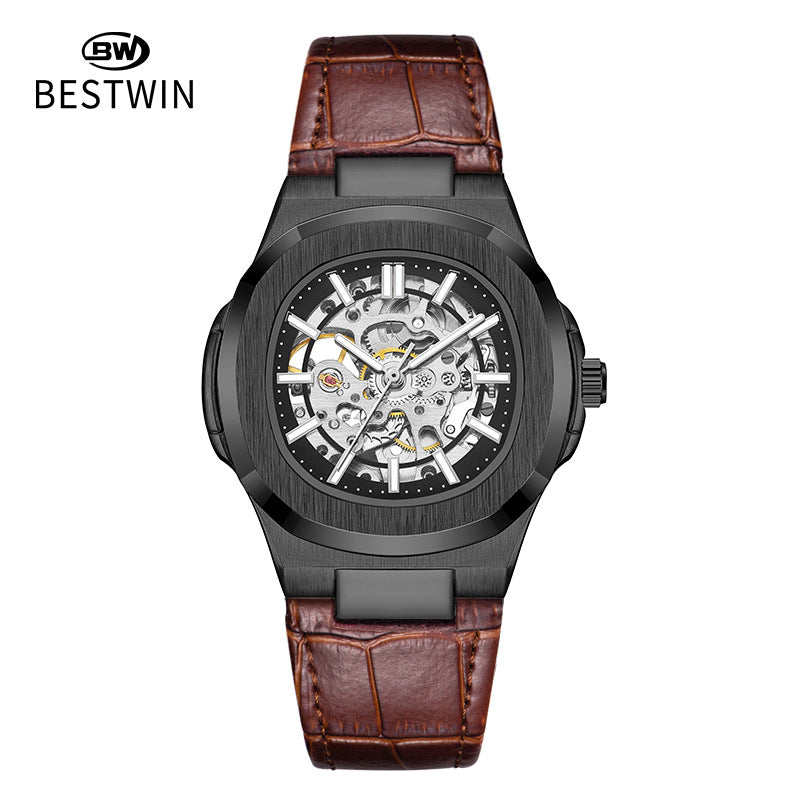 Men's Automatic Skeleton Watch – Luminous Waterproof Mechanical Wristwatch