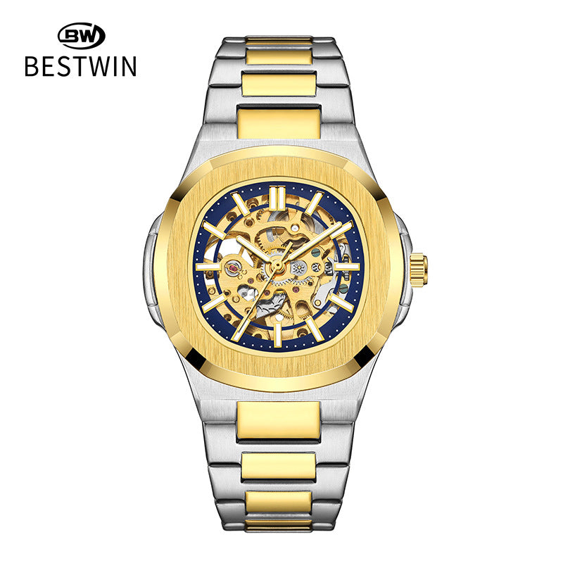 Men's Automatic Skeleton Watch – Luminous Waterproof Mechanical Wristwatch