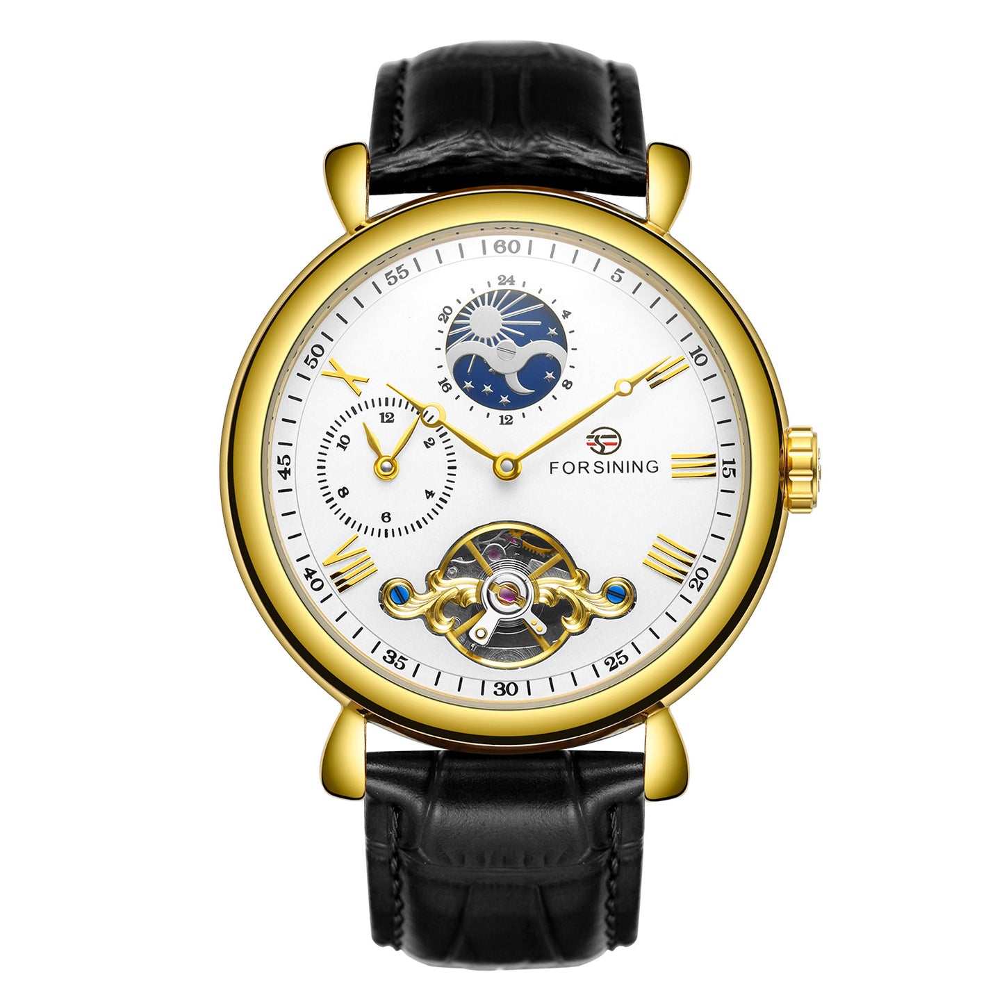 Men's Skeleton Tourbillon Automatic Mechanical Watch - Leather Strap