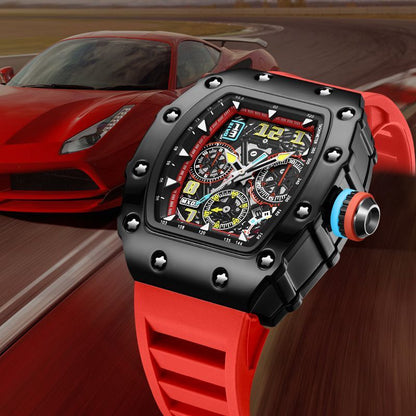 Skeleton Automatic Men's Watch – Barrel Case, Waterproof, Luminous Date Display