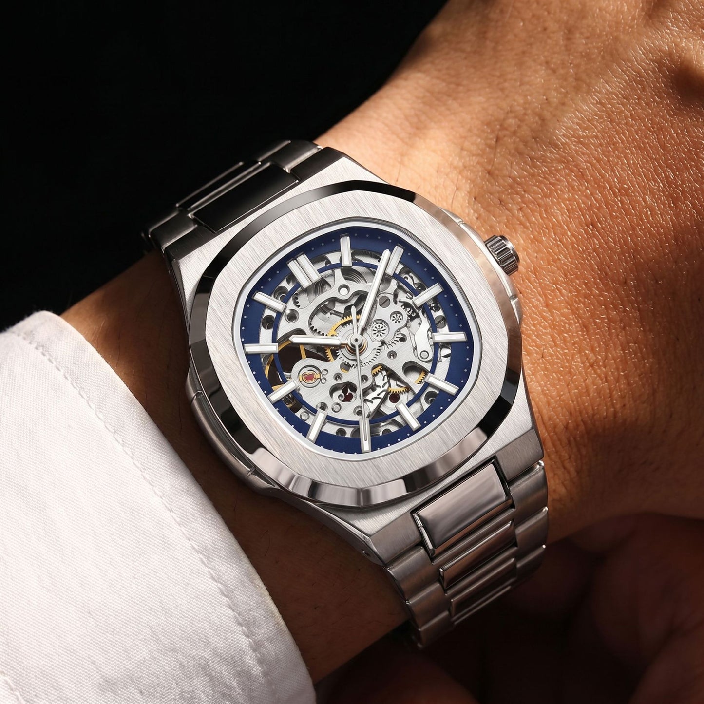 Men's Automatic Skeleton Watch – Luminous Waterproof Mechanical Wristwatch