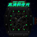 Skeleton Automatic Men's Watch – Barrel Case, Waterproof, Luminous Date Display