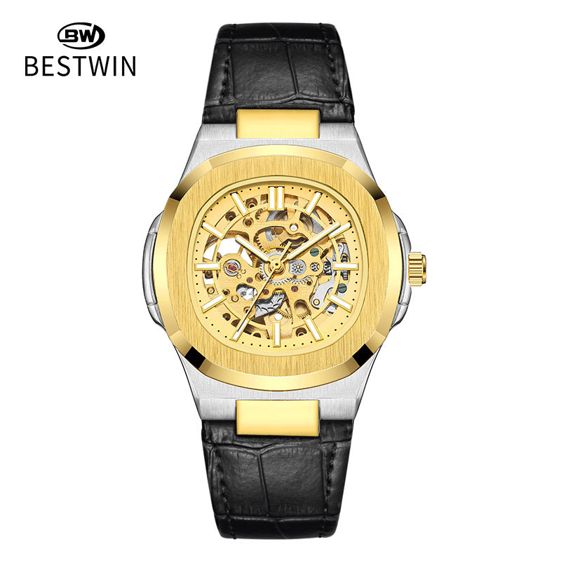 Men's Automatic Skeleton Watch – Luminous Waterproof Mechanical Wristwatch