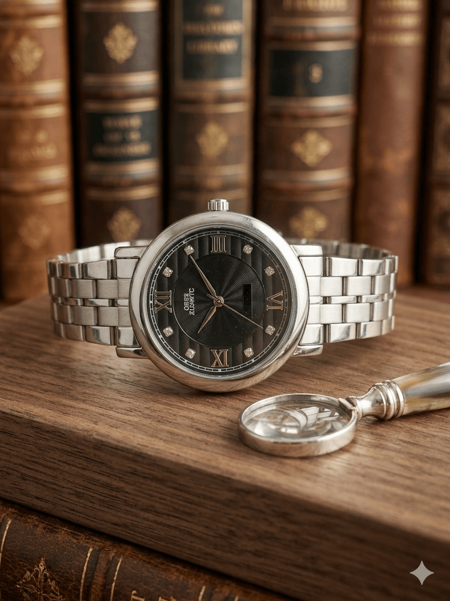 Lodge Women’s Classic Silver Stainless Steel Watch – Vintage Style