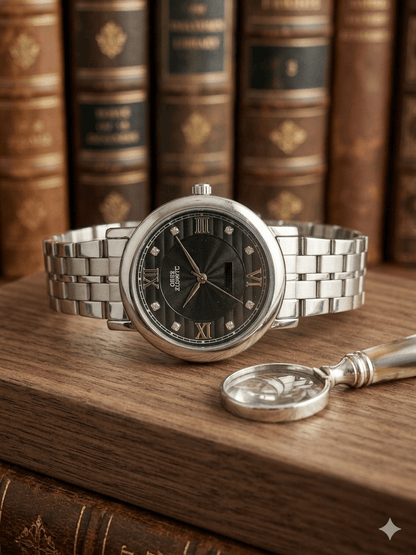 Lodge Women’s Classic Silver Stainless Steel Watch – Vintage Style