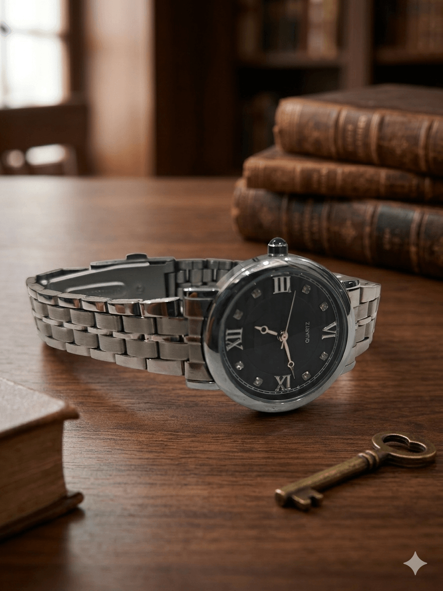 Lodge Women’s Classic Silver Stainless Steel Watch – Vintage Style