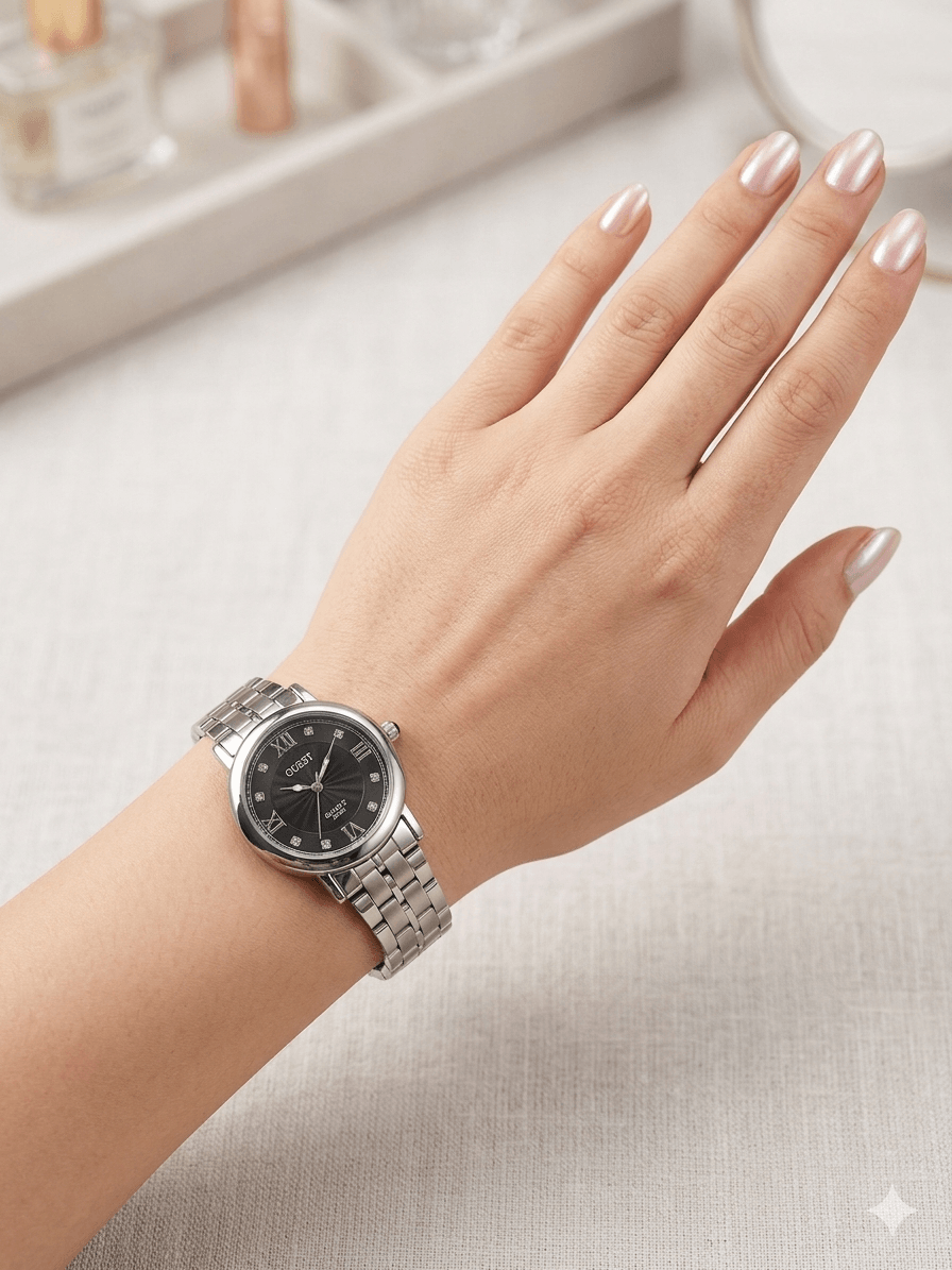 Lodge Women’s Classic Silver Stainless Steel Watch – Vintage Style